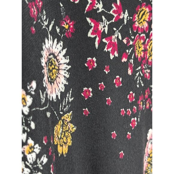 Karen Kane Floral Dress Black Pink Boho Plus Size 0X Long Sleeve - Picture 6 of 12